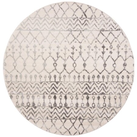Safavieh 11 x 11 ft. Tulum Power Loomed Round Area Rug; Ivory & Grey TUL270A-11R
